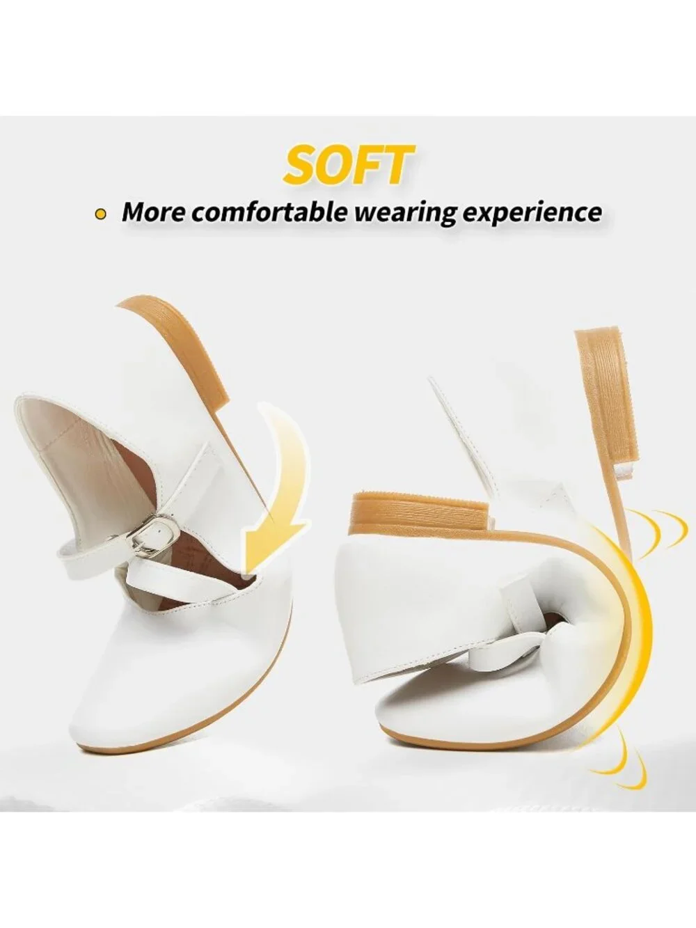 Women's All White Mary Janes with Cross Strap Soft Memory Foam Flats Shoes